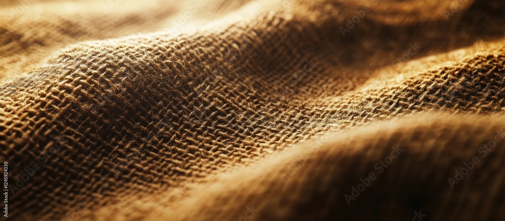 Poster Rich burlap texture with soft natural lighting showcasing intricate woven patterns suitable for background use in various design projects