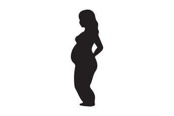 Pregnant woman icon silhouette illustration with white background 01