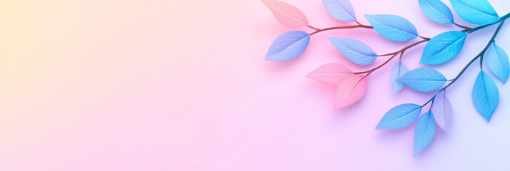 Obraz premium A pastel-toned scene with gently swaying leaves and faint circular ripples, all illuminated by a