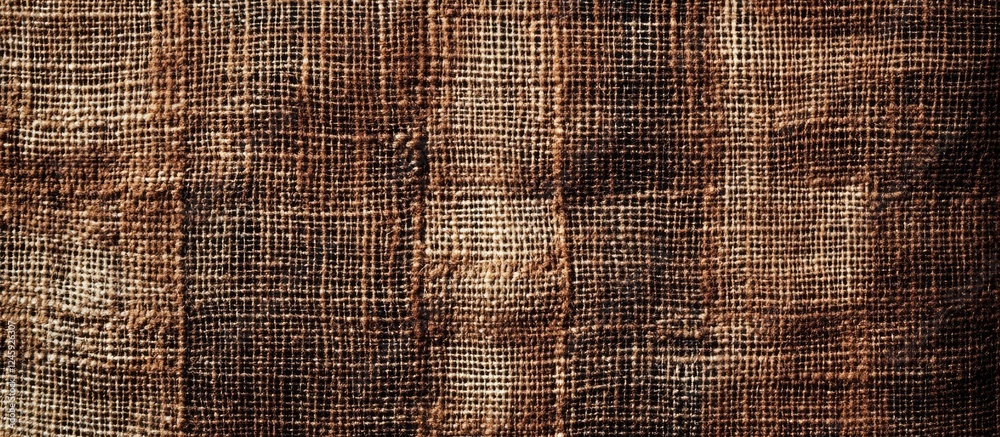 Poster Textured brown checkered fabric close-up suitable for backgrounds and creative projects showcasing textile patterns and designs.
