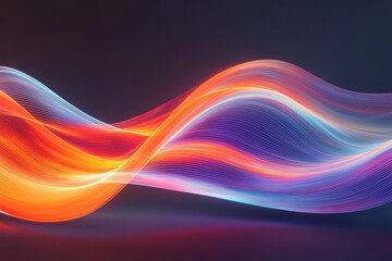 Fototapeta premium A vibrant composition featuring dynamic flowing light trails in bold hues, enhanced by glowing