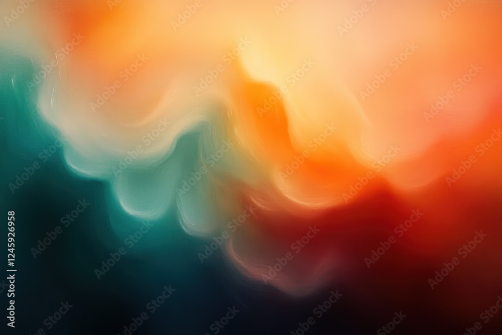 Poster Abstract Gradient Background with Teal and Orange Colors for Web Banner Design