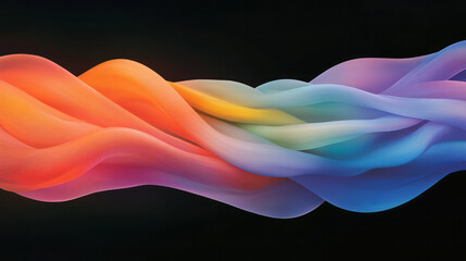 Obraz premium A sweeping motion of multicolored light streams weaving through a dark space, gently interspersed