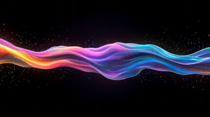 Obraz premium A sweeping motion of multicolored light streams weaving through a dark space, gently interspersed