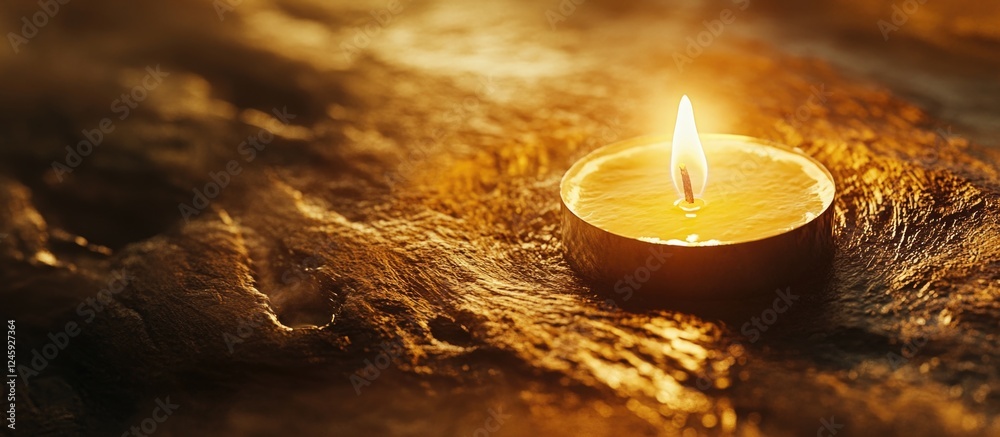 Poster warm candlelight glowing on a rustic wooden surface creating a cozy and inviting ambiance for relaxa