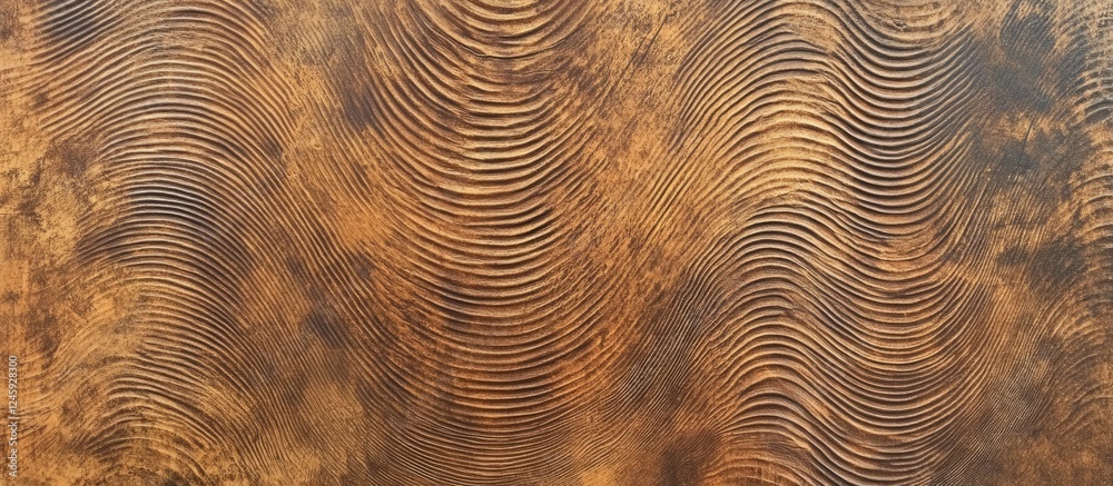 Poster Brown wooden texture background showcasing natural tree patterns with wavy lines and rich tones ideal for design and decor projects