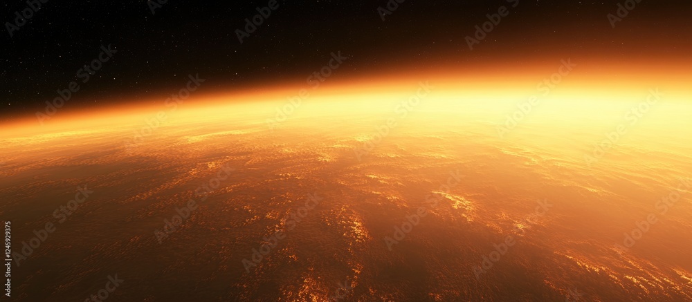 Poster stunning aerial sunset view above the clouds with vibrant orange and yellow hues ideal for text plac