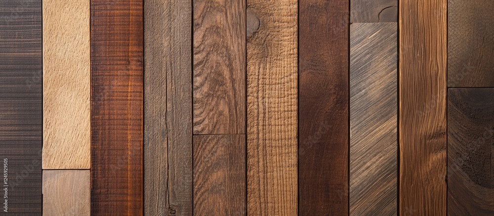 Poster brown wooden planks in various shades and textures showcasing natural grain patterns ideal for rusti