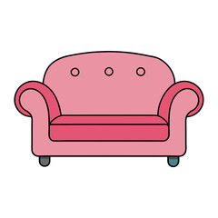 red sofa isolated