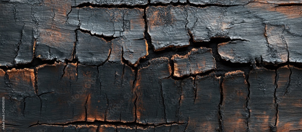 Aufkleber burnt wooden board texture with scratches and cracks ideal for rustic bbq backgrounds or vintage des