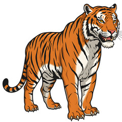 Obraz premium Orange Tiger Standing Illustration