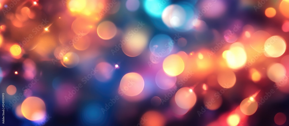Leinwandbilder Colorful bokeh lights in a blurred abstract background creating a vibrant and chaotic visual effect suitable for creative projects.