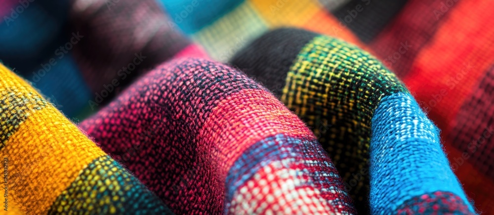 Poster colorful checkered fabric texture highlighting vibrant patterns and rich details suitable for textil