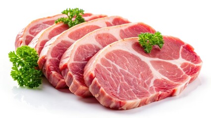 Fototapeta premium Crisp, succulent pork slices: high-res food photography, perfect for menus and websites.