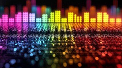 Fototapeta premium Abstract Digital Rainbow Data Flow: Vibrant Spectrum of Technology and Innovation