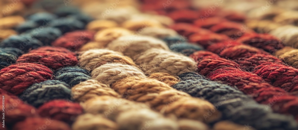 Poster braided texture rug in warm tones creating a cozy and inviting background for interior design and de