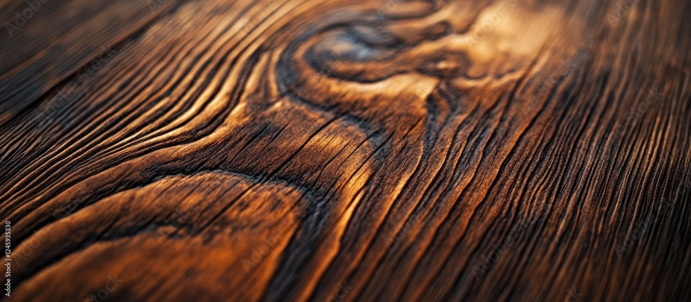 Poster Richly textured brown wood background showcasing natural grain patterns ideal for rustic design and decorative elements.
