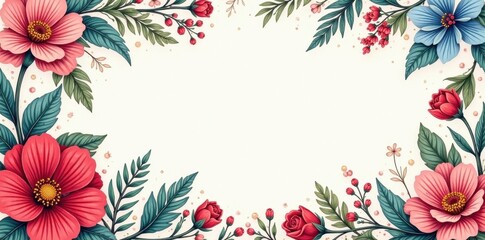 Intricate line art floral and foliage wedding card design, greenery, drawing, graphic