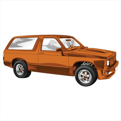 Outline orange racing car, isolated on a black background, for t-shirt design, print, and for business, purposes.