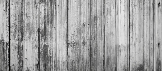 Fototapeta premium Grey grunge texture of an aged metal wall with rustic wooden paneling in black and white for industrial backgrounds and designs
