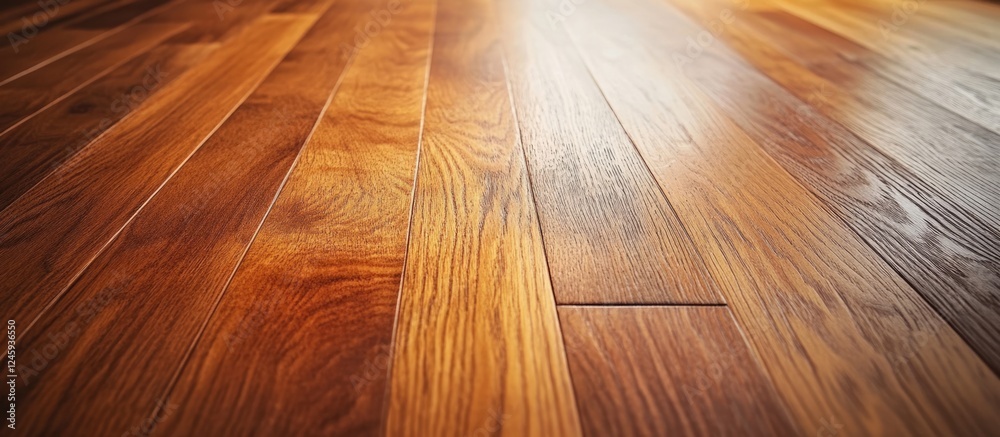 Poster natural wooden flooring texture showcasing rich brown tones and fine grain patterns illuminated by s