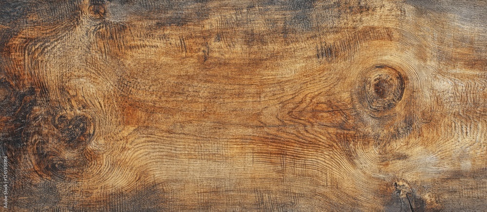 Poster rustic brown wood table texture showcasing an aged wooden background with intricate grain patterns a