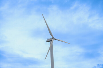 Wind farm on the mountain on blue sky day wind energy concept alternative energy Renewable energy	