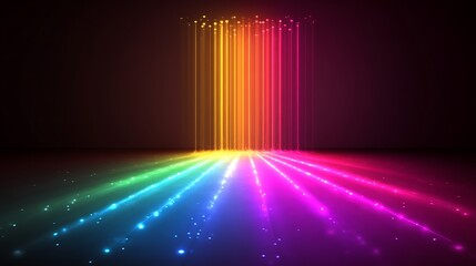 Abstract Rainbow Light Streaks Radiate Outward
