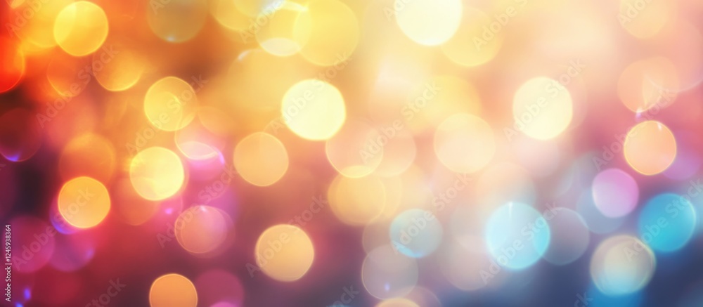 Leinwandbilder Vibrant abstract blurred background with colorful bokeh lights and ample space for text or creative design applications