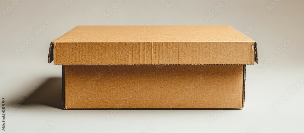 Poster cardboard box on white background perfect for packaging shipping or storage solutions with a clean p