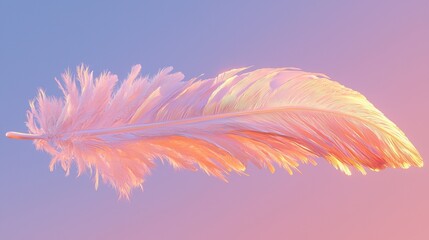 Obraz premium Digital illustration of a feather. the feather is in the center of the image and is the only object in the frame. it is a long, slender feather with a pointed tip.