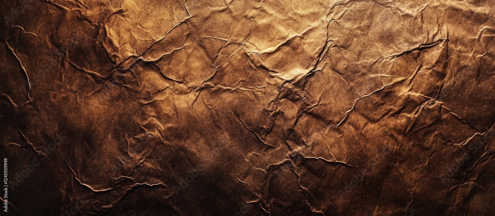 Poster brown crumpled paper texture background with intricate wrinkles and a grunge effect ideal for vintag