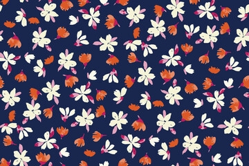 Cute seamless pattern with tiny flowers.