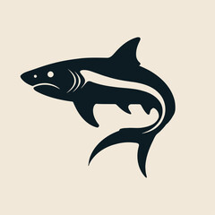 Obraz premium vector illustration of cartoon shark