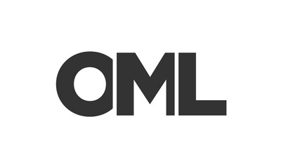 OML logo design template with strong and modern bold text. Initial based vector logotype featuring simple and minimal typography. Trendy company identity.