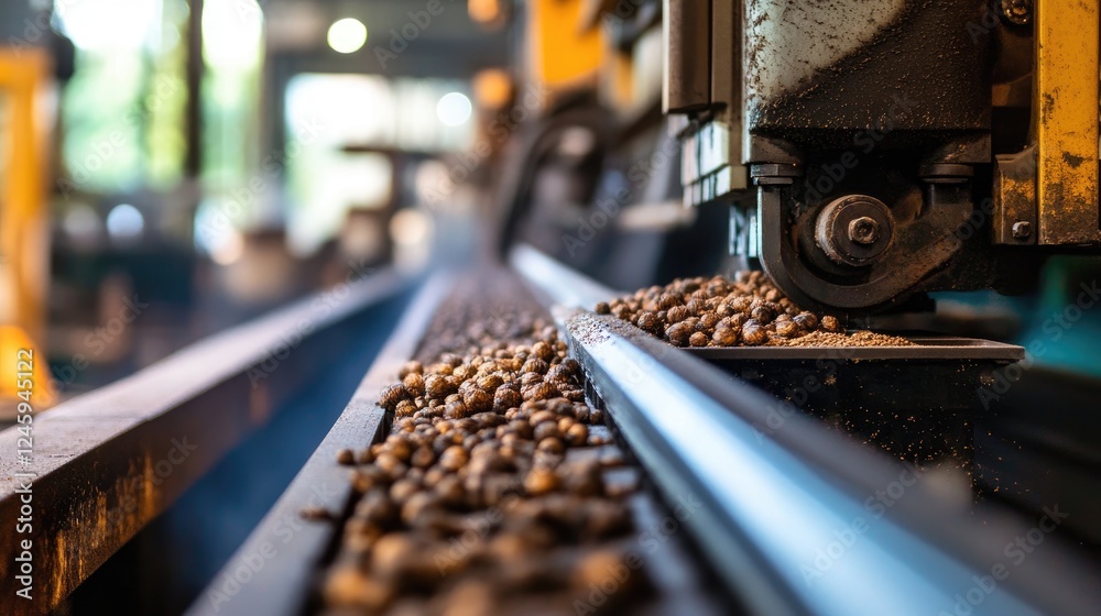 Aufkleber raw materials being loaded into an industrial machine in a factory, representing the start of the ma