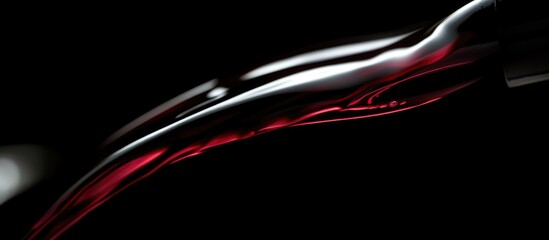 Elegant pour of dark red wine into a glass with soft focus background and ample copy space for promotional text or branding elements