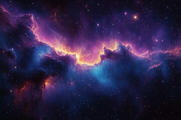Cosmic Nebula Illustration of Stars and Supernova in Mysterious Universe