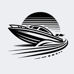 art, illustration, vector, image, wallpaper, logo, icon, art image speed boat, speed boat vector black and white
