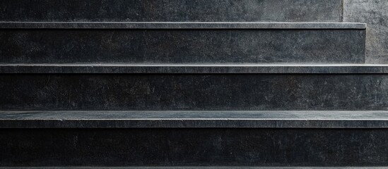 Close up of dark escalator steps with empty area for text placement suitable for advertising or promotional content