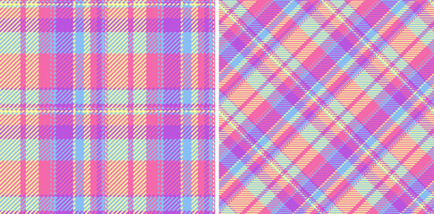 Delightful pastel plaid patterns, perfect for textile designs, fashion, or scrapbooking.  Two variations of soft pink, purple, and blue checks offer versatile design options.