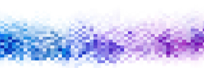 illustration: blue purple abstract squares pixel art design isolated on white or transparent png