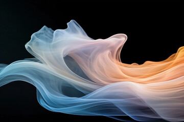 Fototapeta premium Ethereal smoke streams floating against dark background, cinematic atmosphere