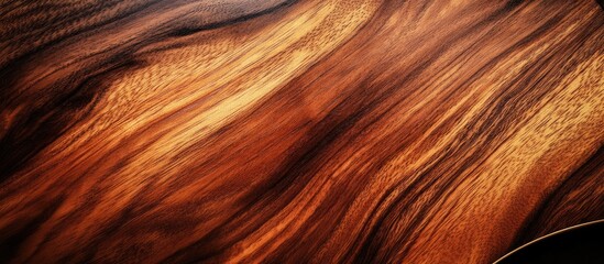 Close up of classic guitar showcasing intricate wooden grain patterns with space for overlaying text or design elements