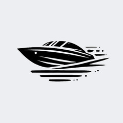 art, illustration, vector, image, wallpaper, logo, icon, art image speed boat, speed boat vector black and white