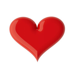 Red heart - festive Valentines day background - glossy balloon heart isolated on white background. Cute passion love background. 3D illustration for advertising, design, poster, card, flyer.