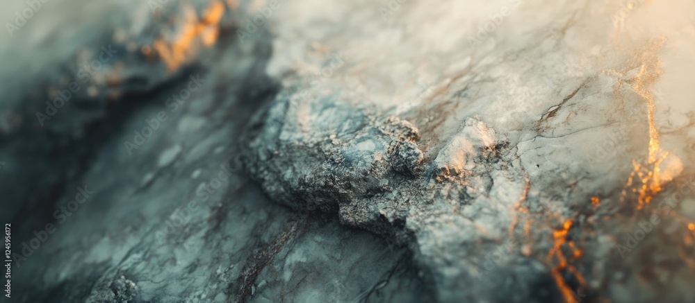 Poster closeup of textured marble surface featuring intricate patterns and a soft blurry background with wa