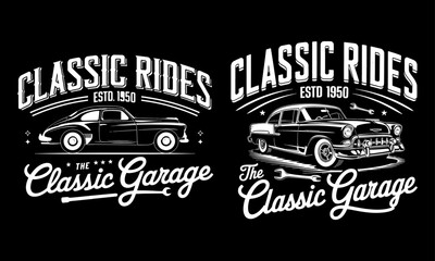 Classic Rides T-Shirt Design - Vintage Car Lovers and Garage Enthusiasts, Perfect for Automotive Fans, Established 1950, Retro Graphic for Casual Wear