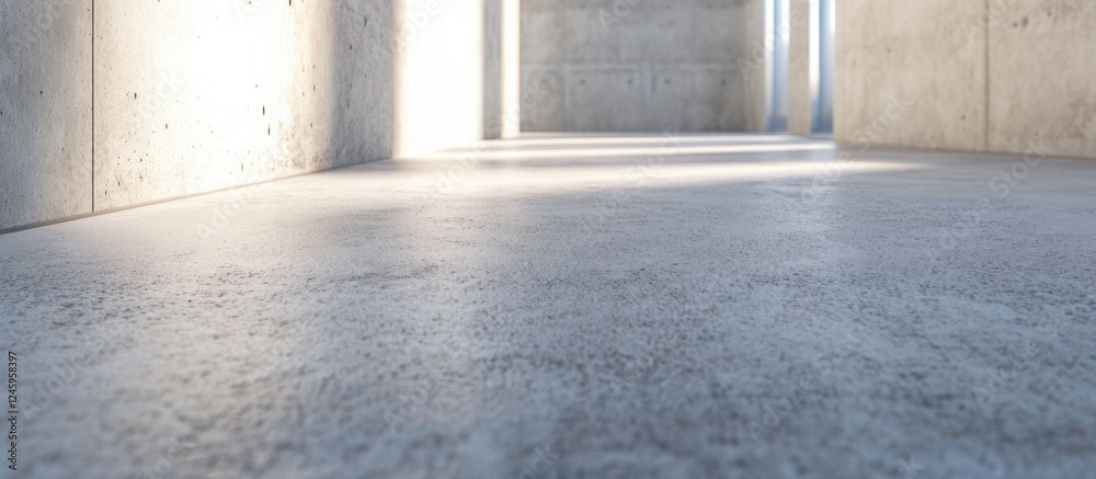 Poster light grey concrete floor texture with natural lighting in an empty industrial space showcasing mode