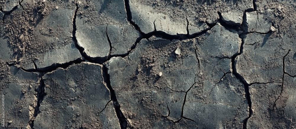 Poster cracked concrete surface texture with detailed fissures and weathered appearance suitable for constr